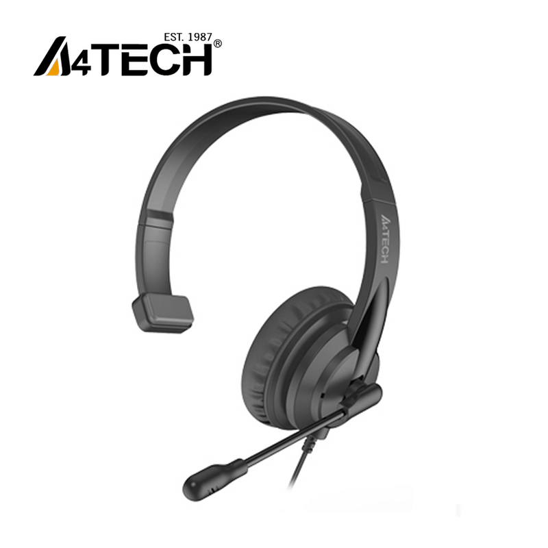 A4Tech HU-11 Mono - Unidirectional Mic Headphone (Black)