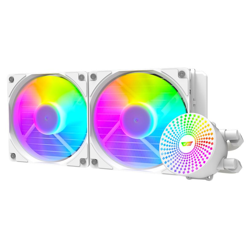 DarkFlash Radiant DC 240 ARGB AIO Liquid CPU Cooler Fan (White)